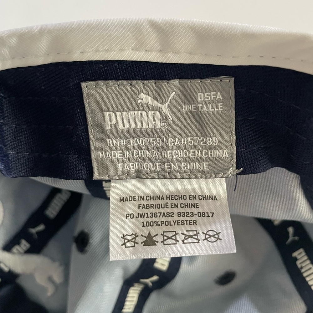 Puma baseball cap hat running one size fits all women’s navy blue & white LN - Picture 3 of 5